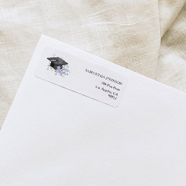 Etiqueta Lavander Purple Floral Graduation address 