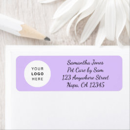 Etiqueta Lavender Black Script Business Logo Customizable 