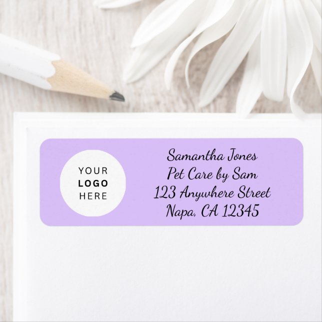 Etiqueta Lavender Black Script Business Logo Customizable  (Insitu)