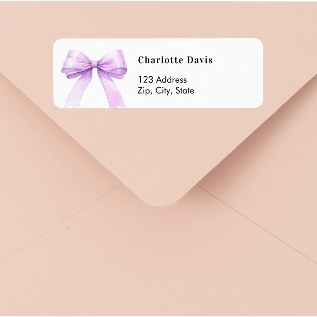Etiqueta Lavender bow return address  (Criador carregado)