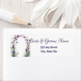 Etiqueta Lavender Lilac Floral Arch Return Address