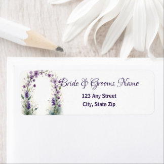 Etiqueta Lavender & Lilac Floral Arch Return Address Labels