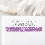 Etiqueta Lavender Purple Heart & Dots Cute Girly Address<br><div class="desc">This design features a simple heart graphic and a pattern of random polka dots. Click the customize button if you would like to move/scale the images and further modify the text! Variations of this design, additional colors, as well as coordinating products are available in our shop, zazzle.com/store/doodlelulu. Contact us if...</div>