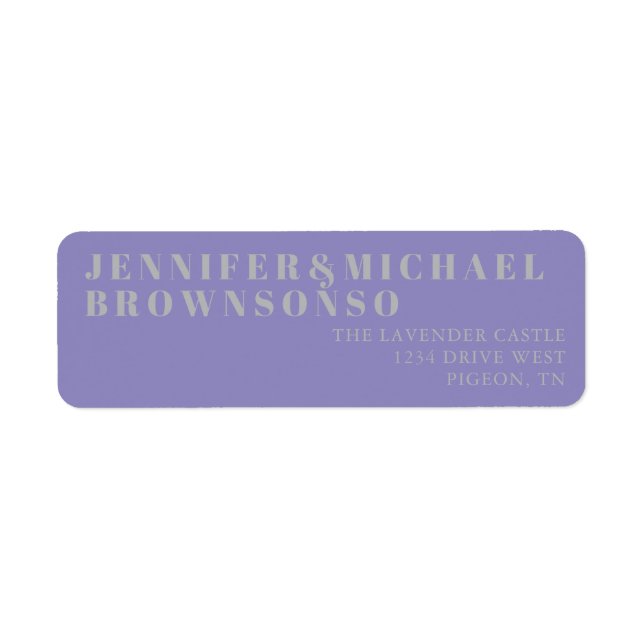 Etiqueta Lavender Silver Minimalistic Wedding (Frente)