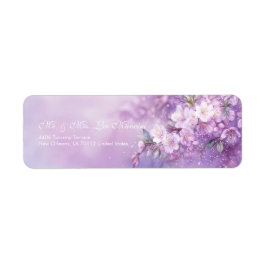 Etiqueta Lavender Watercolor Ethereal Cherry Blossom
