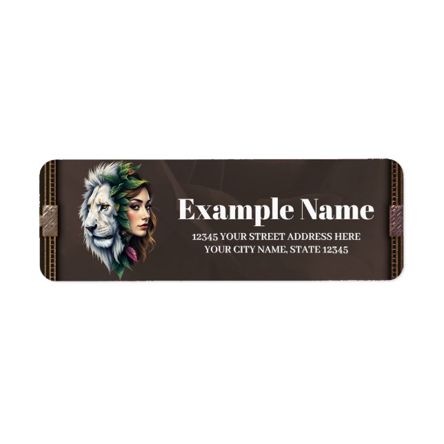 Etiqueta Leão Branco e Mulher (Frente)