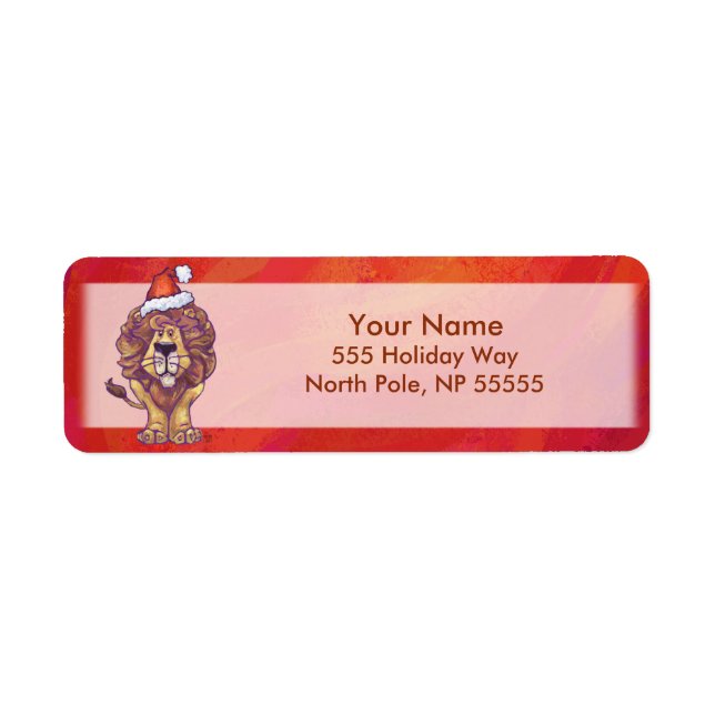 Etiqueta Leão Natal Em Vermelho (Frente)