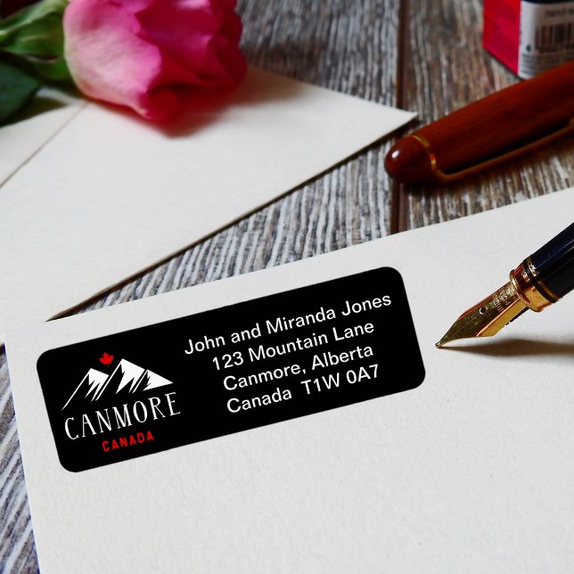 Etiqueta Legal Canmore Canadá Montanhas Mapeando Folha Escu (Criador carregado)