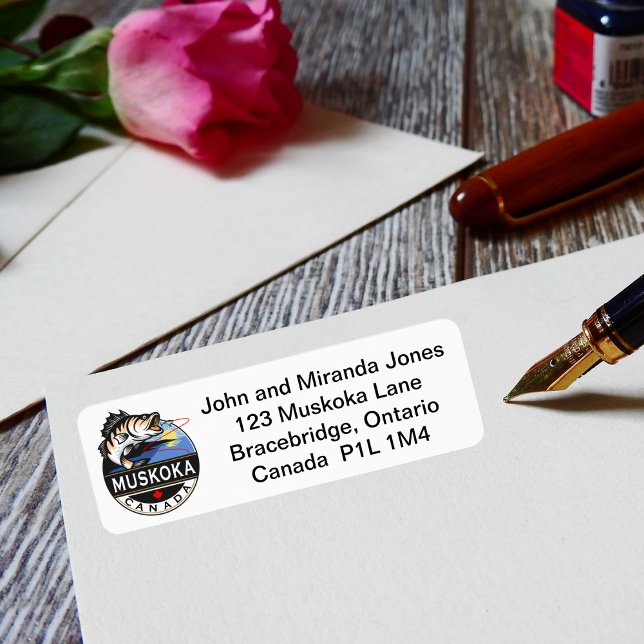 Etiqueta Legal Muskoka Canadá pescando no exterior (Criador carregado)