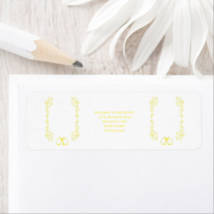 Etiqueta Lemon Bells Scrollwork Endereço de Devolução