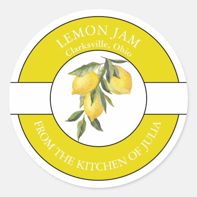 Etiqueta Lemon Jam (Frente)