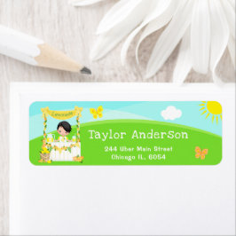 Etiqueta Lemonade Stand Birthday Black Hair Boy