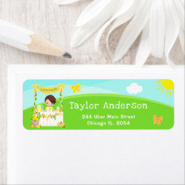 Etiqueta Lemonade Stand Birthday Brown Hair Boy