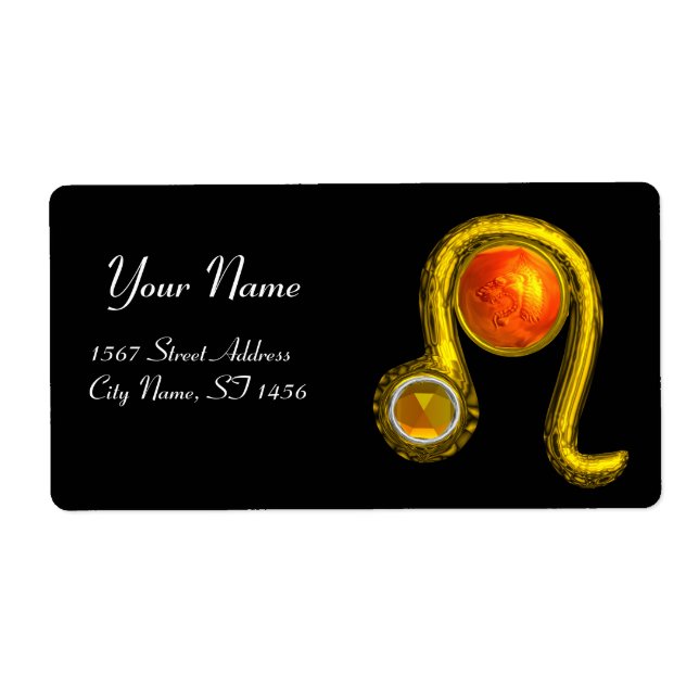 Etiqueta LEO ZODIAC BIRTHDAY JEWEL YELLOZ TOPAZ Dourada (Frente)