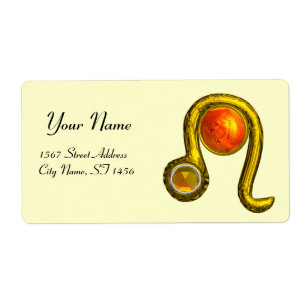 Etiqueta LEO ZODIAC BIRTHDAY JOIA AMARELO TOPAZ Dourado