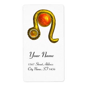 Etiqueta LEO ZODIAC BIRTHDAY JOIA AMARELO TOPAZ Dourado