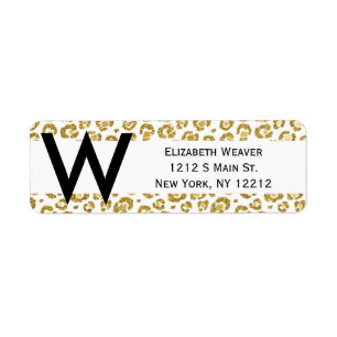 Etiqueta Leopardo Dourado Sparkly do falso glamoroso