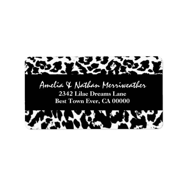 Etiqueta Leopardo preto e branco V001 (Frente)