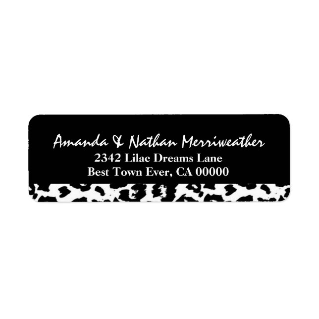 Etiqueta Leopardo preto e branco V003 (Frente)