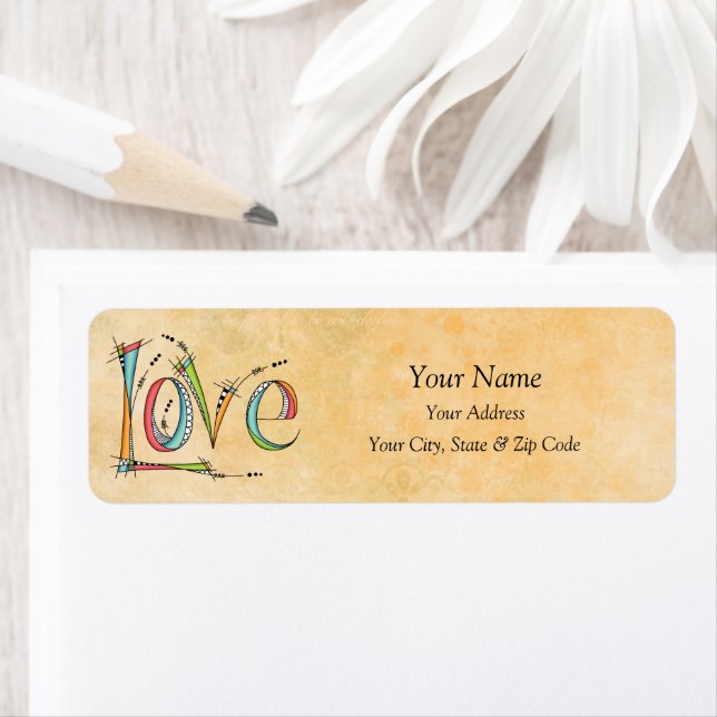 Etiqueta Letra de Mão de Amor Impressionante (Insitu)