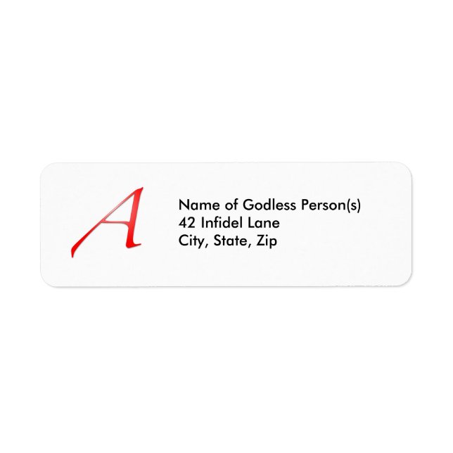 Etiqueta Letra Escarlate "A" Rótulos de Endereço (Frente)