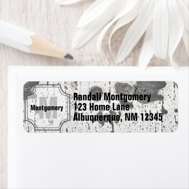 Etiqueta Letra inicial Monograma | Latido de Árvore de Aspe (Insitu)