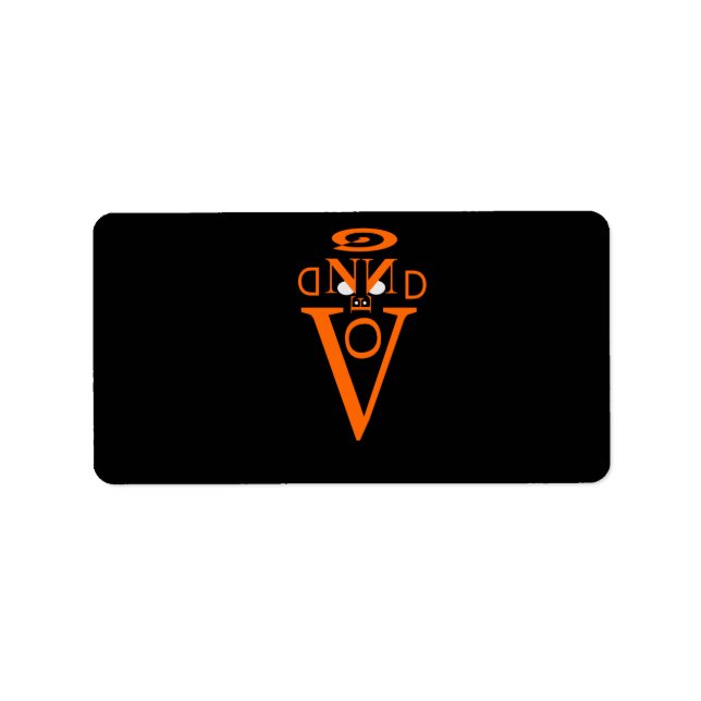 Etiqueta Letra Laranja Rótulos de Rosto (Frente)