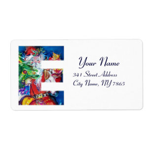 ETIQUETA LETRA/PAPAI NOEL DO NATAL E COM ÁRVORE DE NATAL