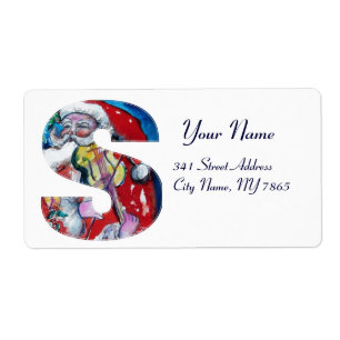 ETIQUETA LETRA /SANTA CLAUS DO XMAS S COM MONOGRAMA DO