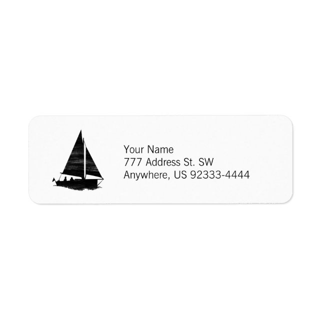 Etiqueta Letterpress Style Sailboat (Frente)