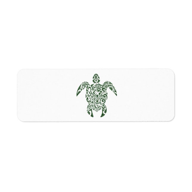 Etiqueta Letterpress Tribal Style Turtle (Frente)