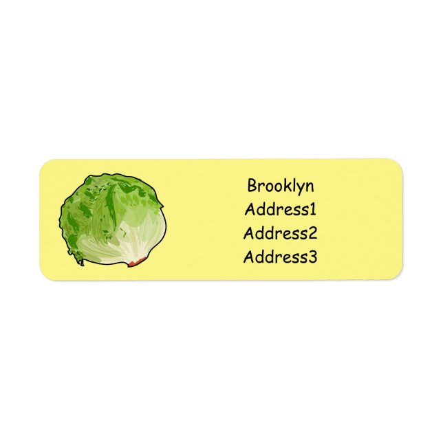Etiqueta Lettuce cartoon illustration (Frente)