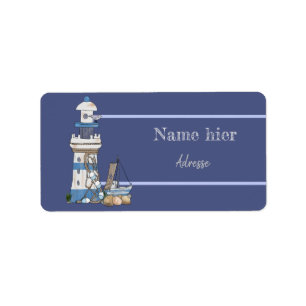 Etiqueta Leuchtturm und Schiff