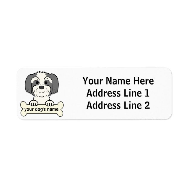 Etiqueta Lhasa Apso Personalizado (Frente)
