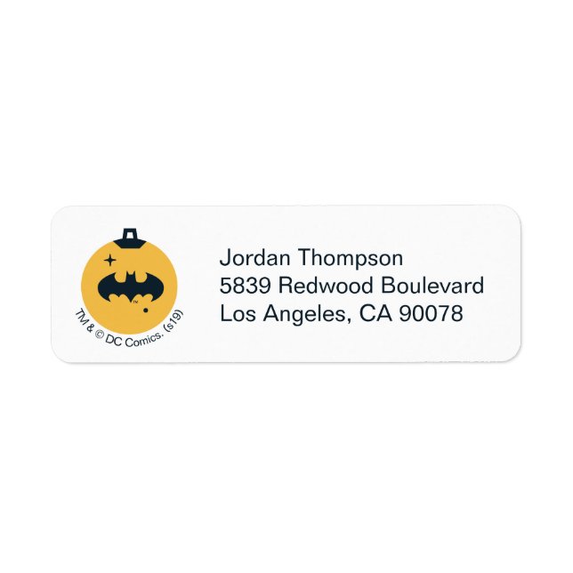 Etiqueta Liga da Justiça Batman Holiday Bauble (Frente)