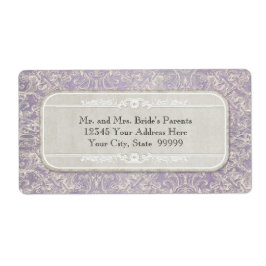Etiqueta Lilac n Cinza Vintage Regência Francesa Etch