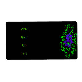 Etiqueta Lily Roxa Flor a preto