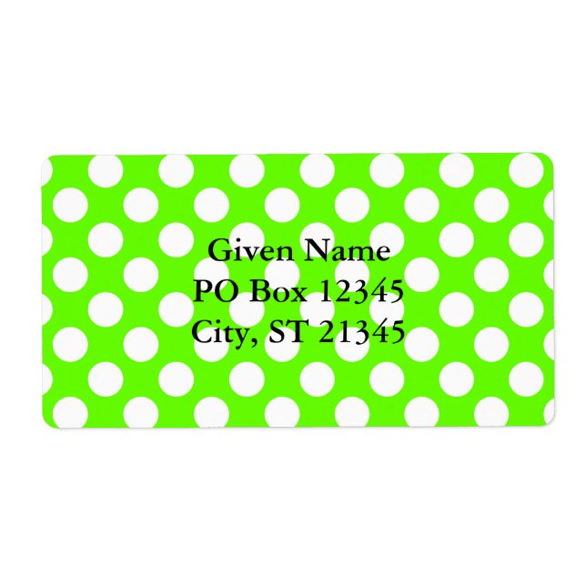Etiqueta Lima Verde e Bolinhas Brancas (Frente)
