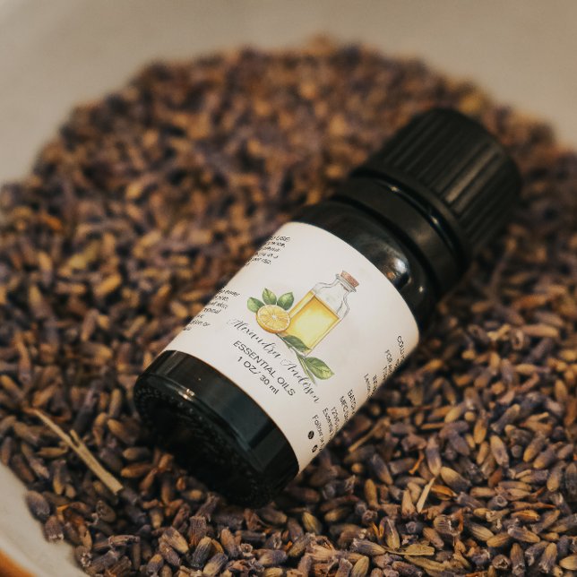 Etiqueta Limão-limão-apóstolo Óleos Essenciais Aquarela (Apothecary Lemon Citrus Essential Oils Watercolor Label)