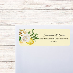 Etiqueta Limões Amarelos e Folha de Pastel Modernos 