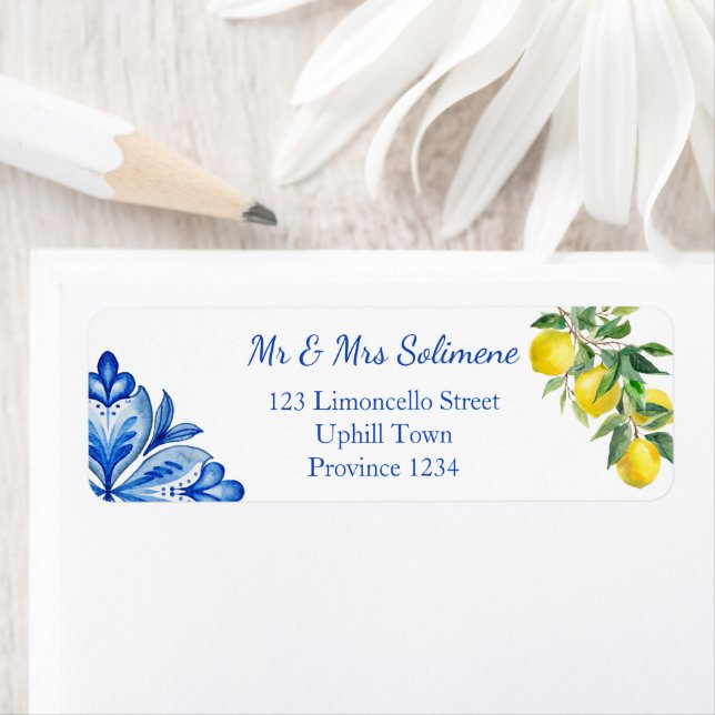 Etiqueta Limões azulejos azuis (Insitu)