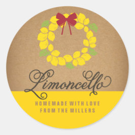 Etiqueta Limoncello, adesivo de limão redondo de 3