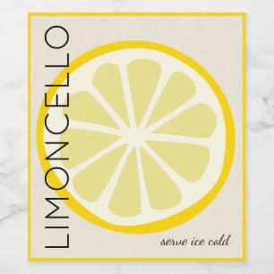 Etiqueta Limoncello com Imagem de Limão  