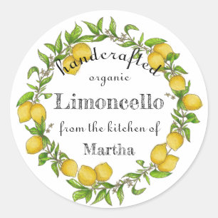 Etiqueta limoncello de cor aquosa