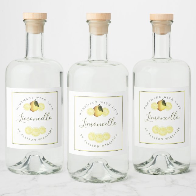 Etiqueta Limoncello Homemade Personalizada (Garrafas)