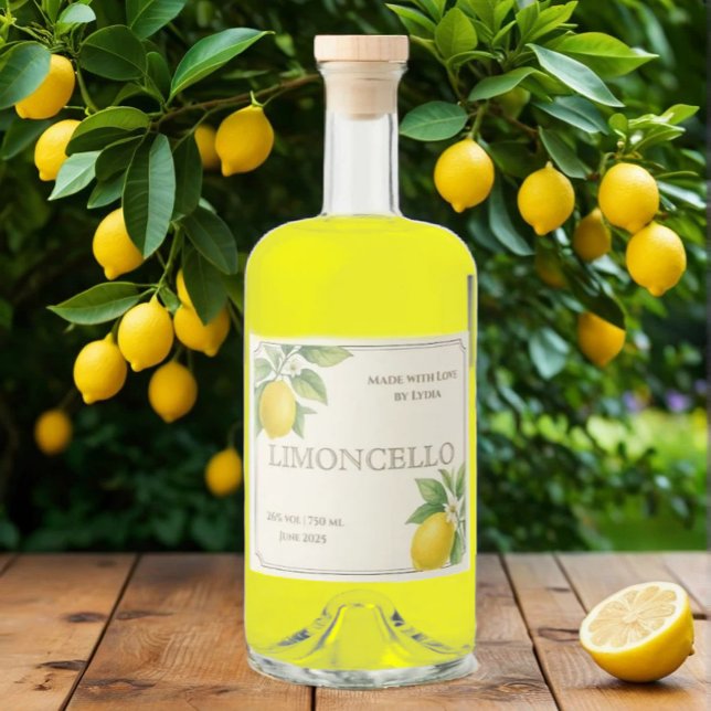 Etiqueta Limoncello Personalizada com Limões de Co (Criador carregado)
