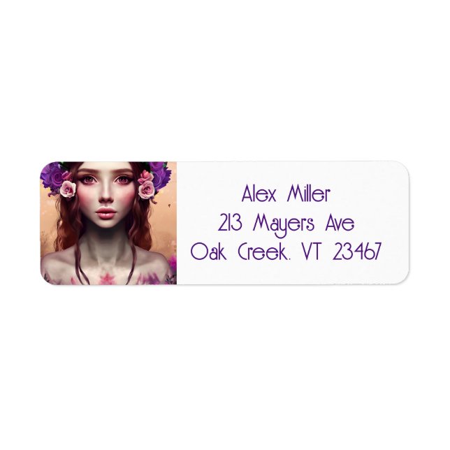 Etiqueta Linda encantadora Fantasy AI Art (Frente)