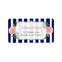 Linda Prata Floral com Marinho Azul