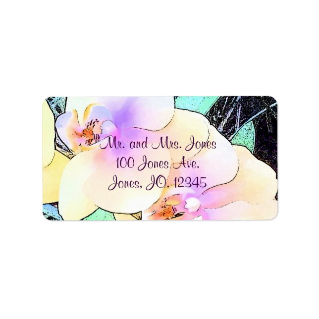 Etiqueta Linda Violeta e Orquídea Branca (Frente)