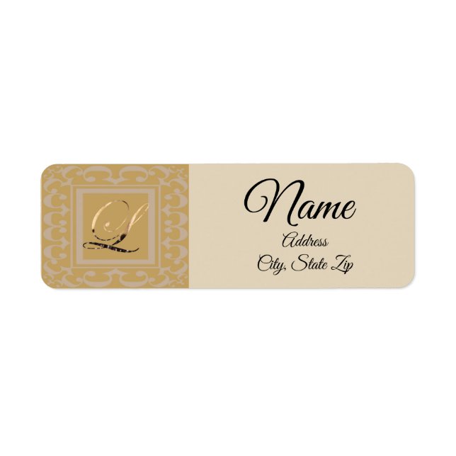 Etiqueta Lindo Letra Cursiva Feminina Sofisticada L (Frente)